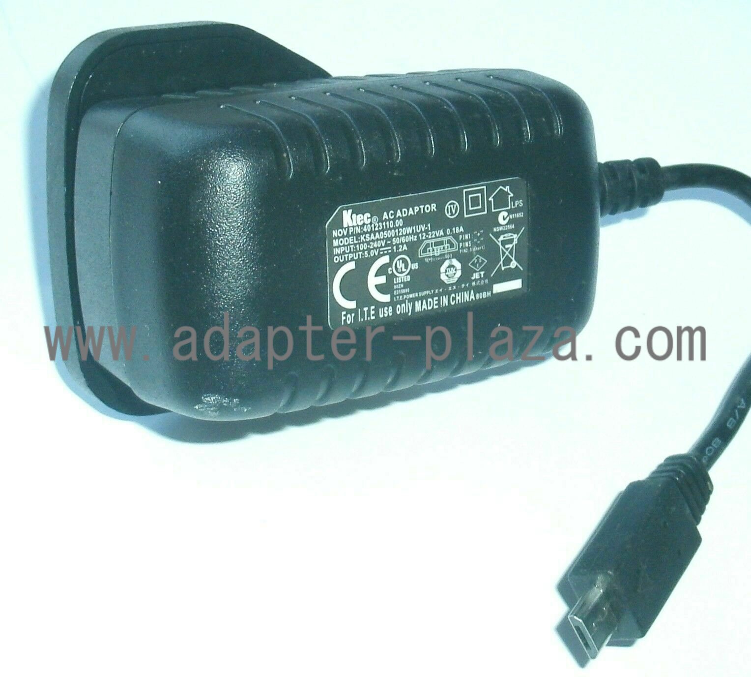 *Brand NEW*KTEC KSAA0500120W1UV-1 40123110.00 5.0V 1.2A AC DC Adapter POWER SUPPLY